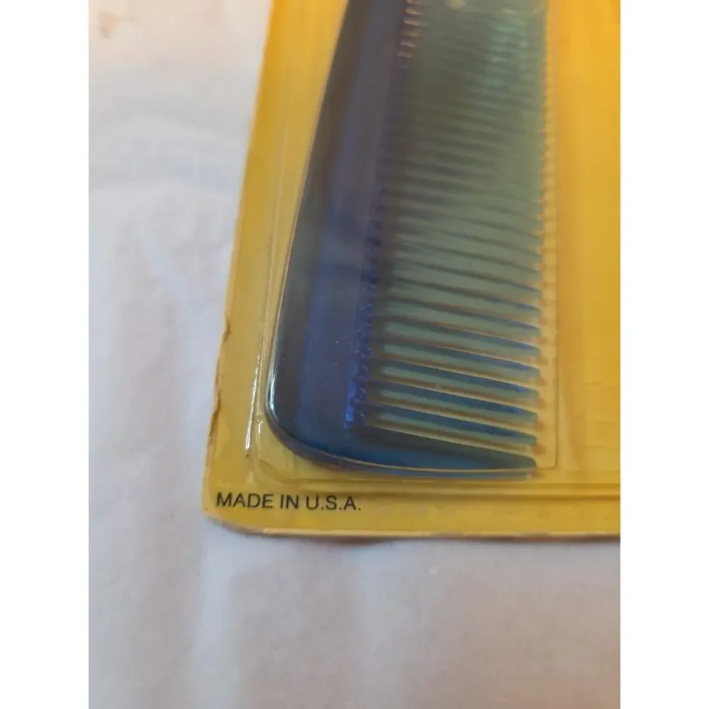 Vintage Goody Deluxe JewelTone Comb NOS Blue Hair Styling New on Card 9